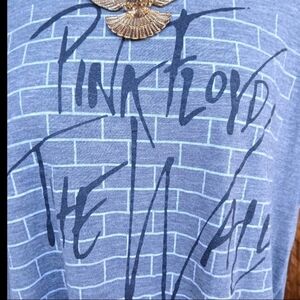 Pink Floyd Charcoal Tee THE WALL Burnout T-SHIRT Top Unisex XL Festival
